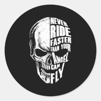 Sticker Rond Crâne moto pour