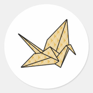 Sticker Rond Crane Origami