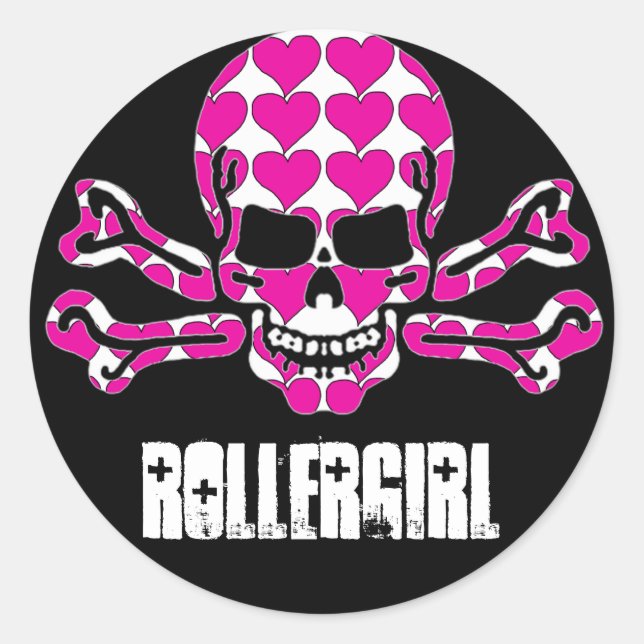 Sticker Rond crâne plein de coeur (Devant)