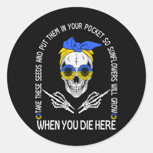 Sticker Rond Crâne, prends ces graines et mets-les dans ta poch