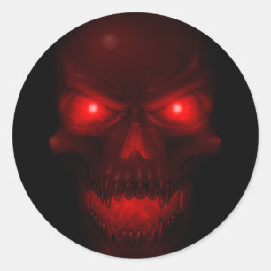 Sticker Rond Crâne roux brillant