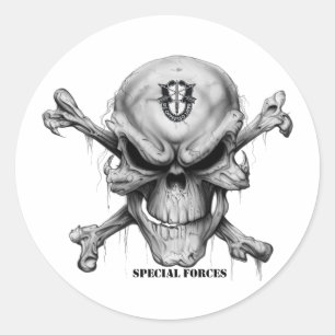 Sticker Rond Crâne SF