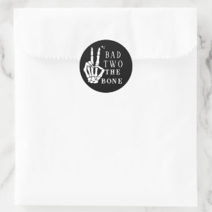 Sticker Rond Crâne Squelette Mauvais jusqu'à l'Os 2ème Annivers