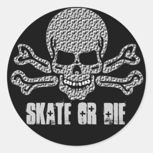 Sticker Rond crâne texturé et os croisés