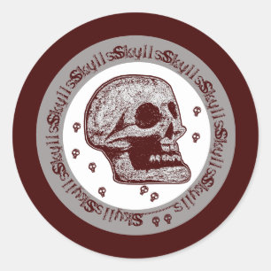 Sticker Rond Crânes