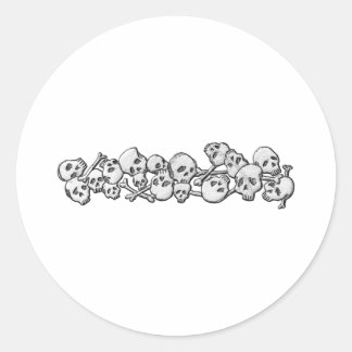 Sticker Rond Crânes et os croisés