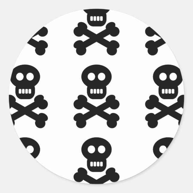 Sticker Rond Crânes noirs (Devant)