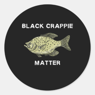 Sticker Rond Crappie noire matière Crappie pêche Art