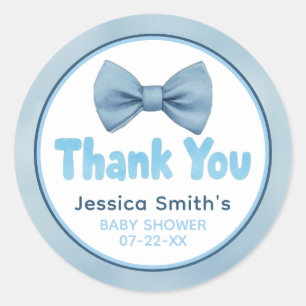 Sticker Rond Cravate Bleue Cute  Baby shower Petit Homme Merci