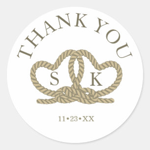 Sticker Rond Cravate Le Mariage de noeud Merci Gold ID678