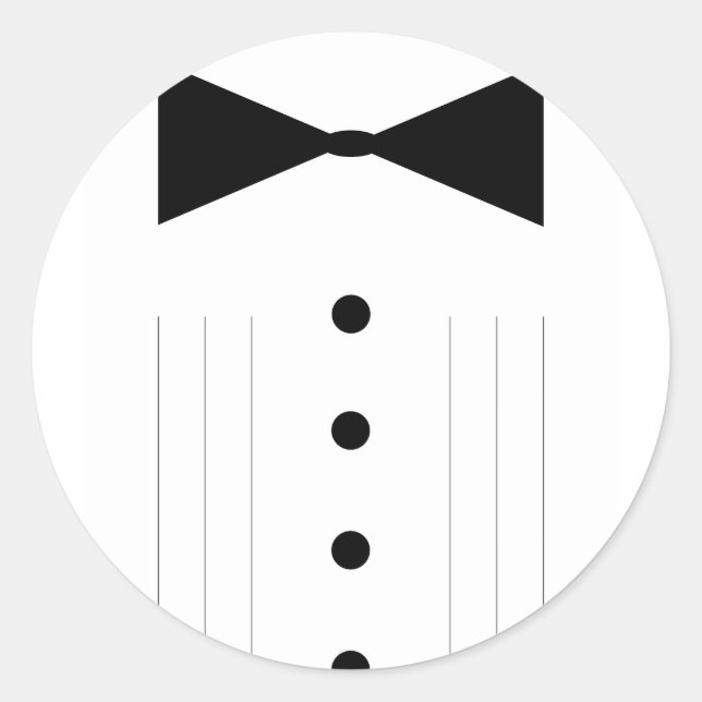 Sticker Rond cravate noire tuxedo (Devant)