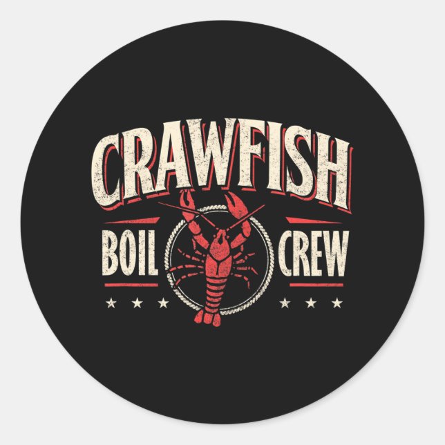Sticker Rond Crawfish Boil Crew Cajun Season Lover Party Amusan (Devant)