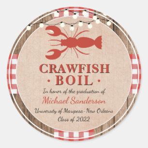 Sticker Rond Crawfish Boil Graduation School Event