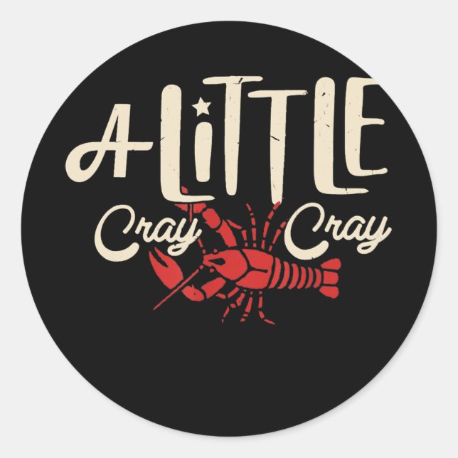 Sticker Rond Crawfish Faire Bouillir Un Peu Cray Émets Bois Hom (Devant)