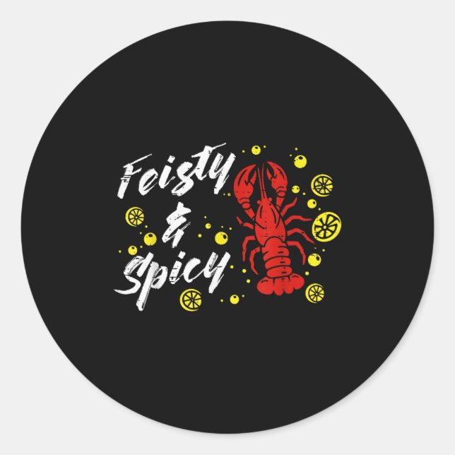 Sticker Rond Crayfish Feisty And Scy Lemons Crawfish Women Men  (Devant)