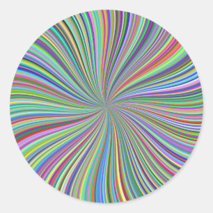 Sticker Rond Crayon boîte de couleurs illusion optique spirale
