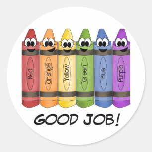 Sticker Rond Crayons