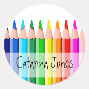 Sticker Rond Crayons - customisés
