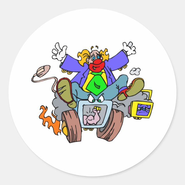Sticker Rond Crazy Clown Guy (Devant)