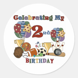Sticker Rond Crazy For Sports 2e Anniversaire T-shirts et cadea
