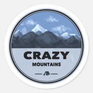 Sticker Rond Crazy Mountains Montana Camping