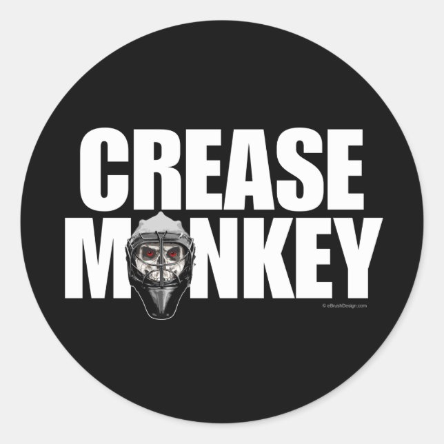 Sticker Rond Crease Monkey (gardien de hockey) (Devant)