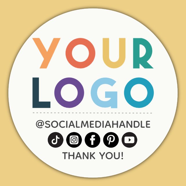 Sticker Rond Create Your Own Custom Logo Business Social Media  (Créateur téléchargé)