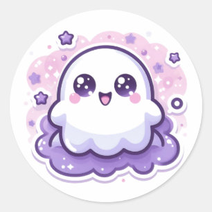 Sticker Rond Création d'autocollants de fantômes Kawaii Décorat