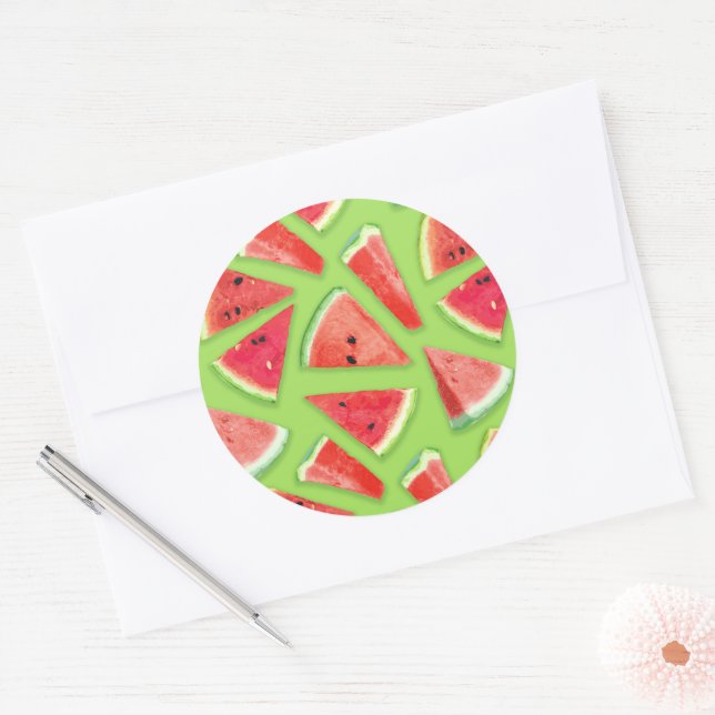 Sticker Rond Création de Motif de pastèque 3 (Enveloppe)