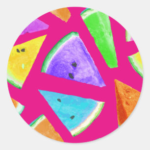 Sticker Rond Création du Motif de pastèque 9