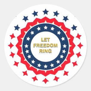 Sticker Rond Création géométrique audacieuse pour le 4 juillet