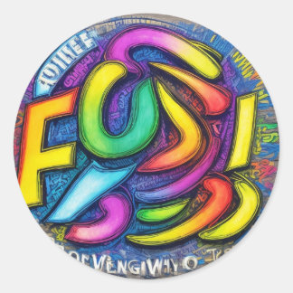 Sticker Rond "Créations colorées : Amusement de mode pour enfan