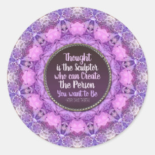 Sticker Rond Créativité Mandala Bonita rose violet