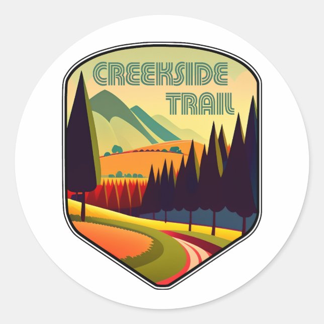 Sticker Rond Creekside Trail Ohio Colors (Devant)