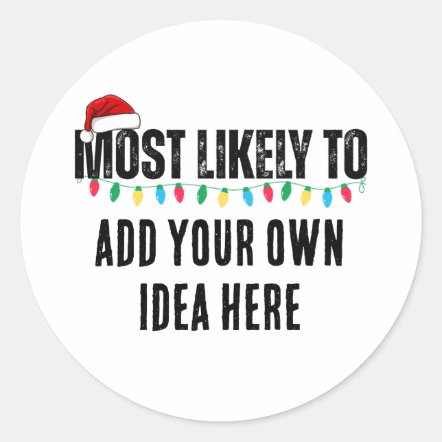 Sticker Rond 😂 créer un drôle le plus susceptible d'être citée (Devant)