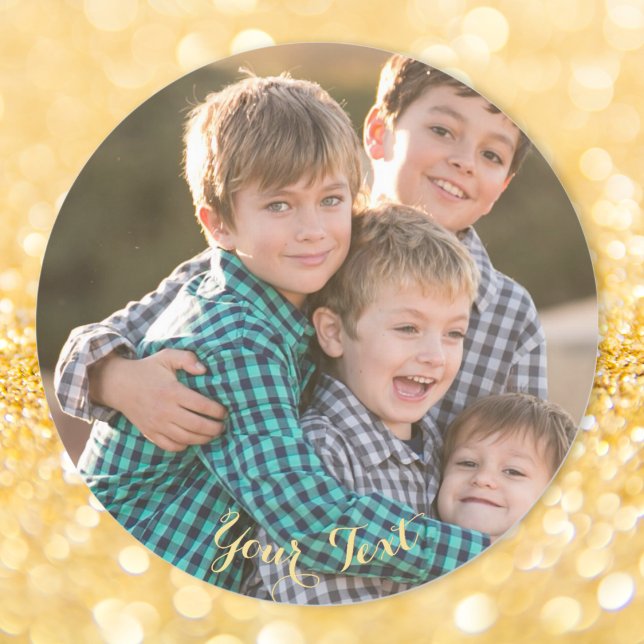 Sticker Rond Créer une feuille d'autocollants photo ronds class (Create Custom Classic Round Photo Stickers Sheet)