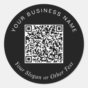 Sticker Rond Créer votre code QR promotionnel noir