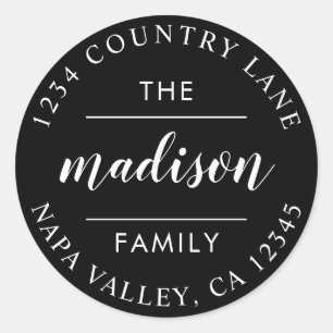 Sticker Rond Créer votre propre adresse de retour Script Cercle