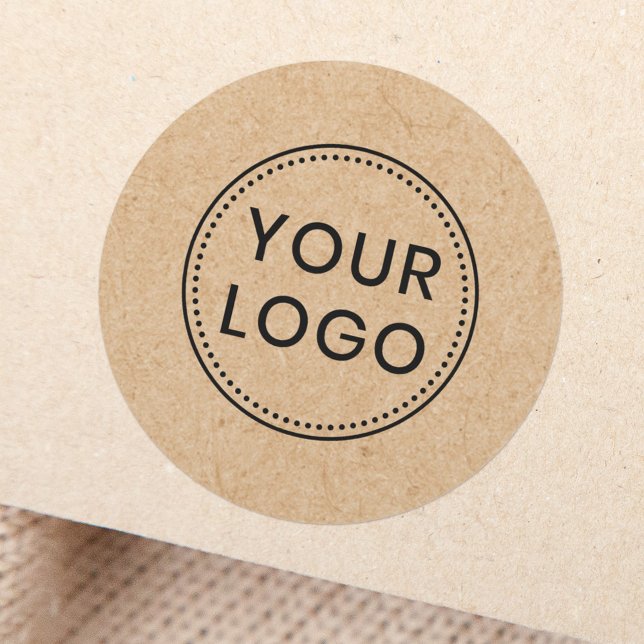Sticker Rond Créer votre propre papier Kraft apparence logo per (Créateur téléchargé)