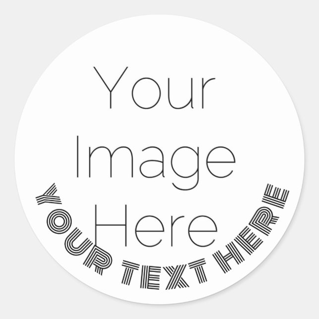 Sticker Rond créer votre propre photo et texte personnalisés (Devant)