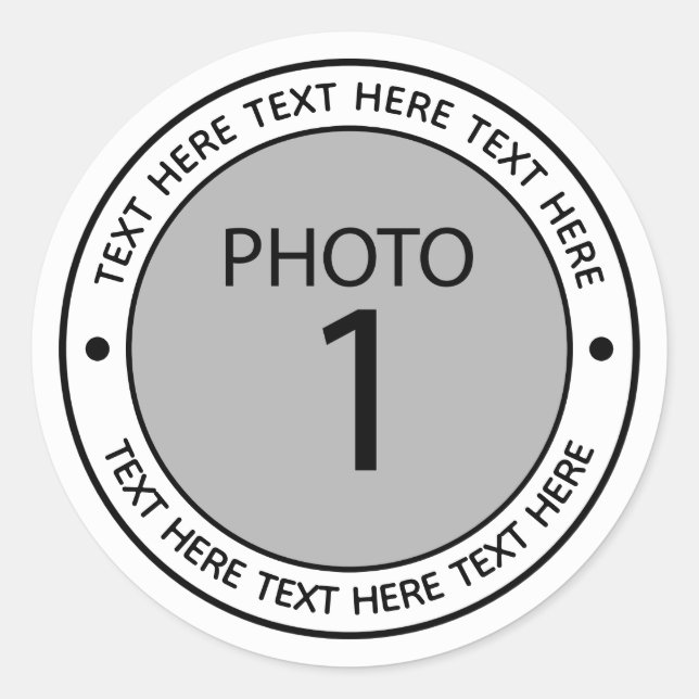 Sticker Rond Créez votre propre 1PHOTO personnalisée (Devant)