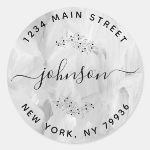 Sticker Rond Créez votre propre adresse de retour arrondi Abstr