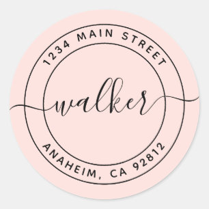 Sticker Rond Créez votre propre adresse de retour arrondie clas