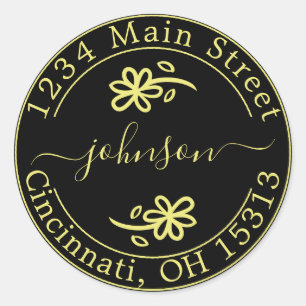 Sticker Rond Créez votre propre adresse de retour arrondie clas