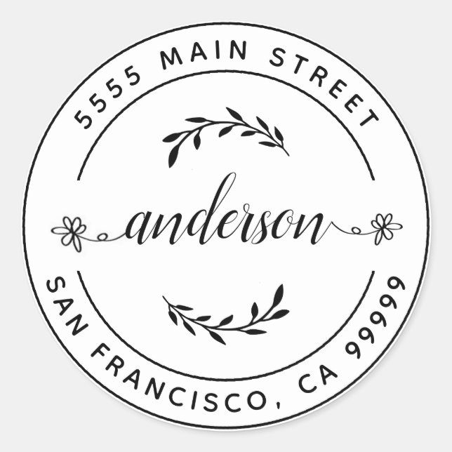 Sticker Rond Créez votre propre adresse de retour Classe ronde  (Devant)