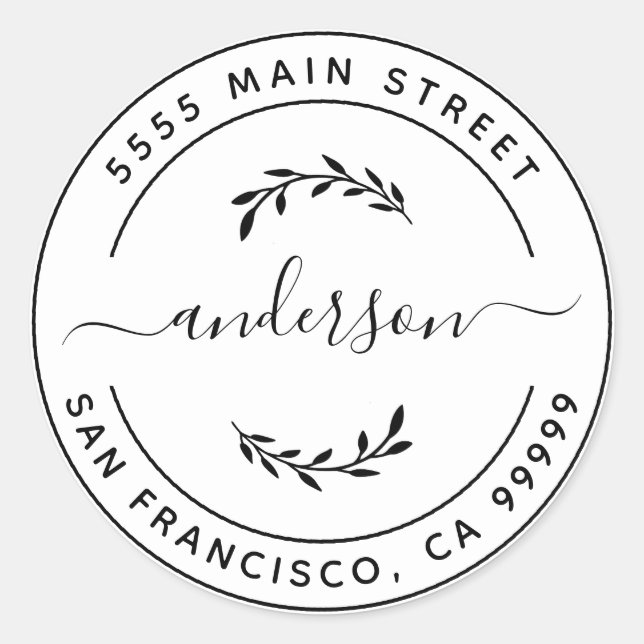 Sticker Rond Créez votre propre adresse de retour Classic Round (Devant)