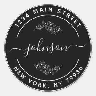 Sticker Rond Créez votre propre adresse de retour d'arrondi