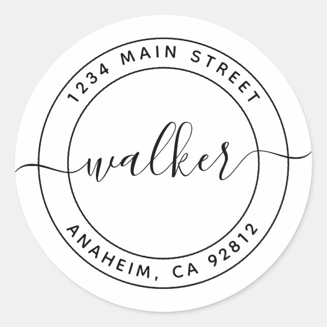 Sticker Rond Créez votre propre adresse de retour d'arrondi (Devant)