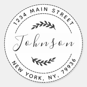 Sticker Rond Créez votre propre adresse de retour d'arrondi