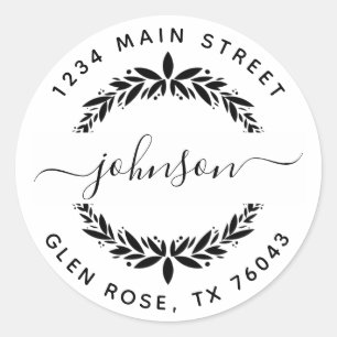 Sticker Rond Créez votre propre adresse de retour d'arrondi